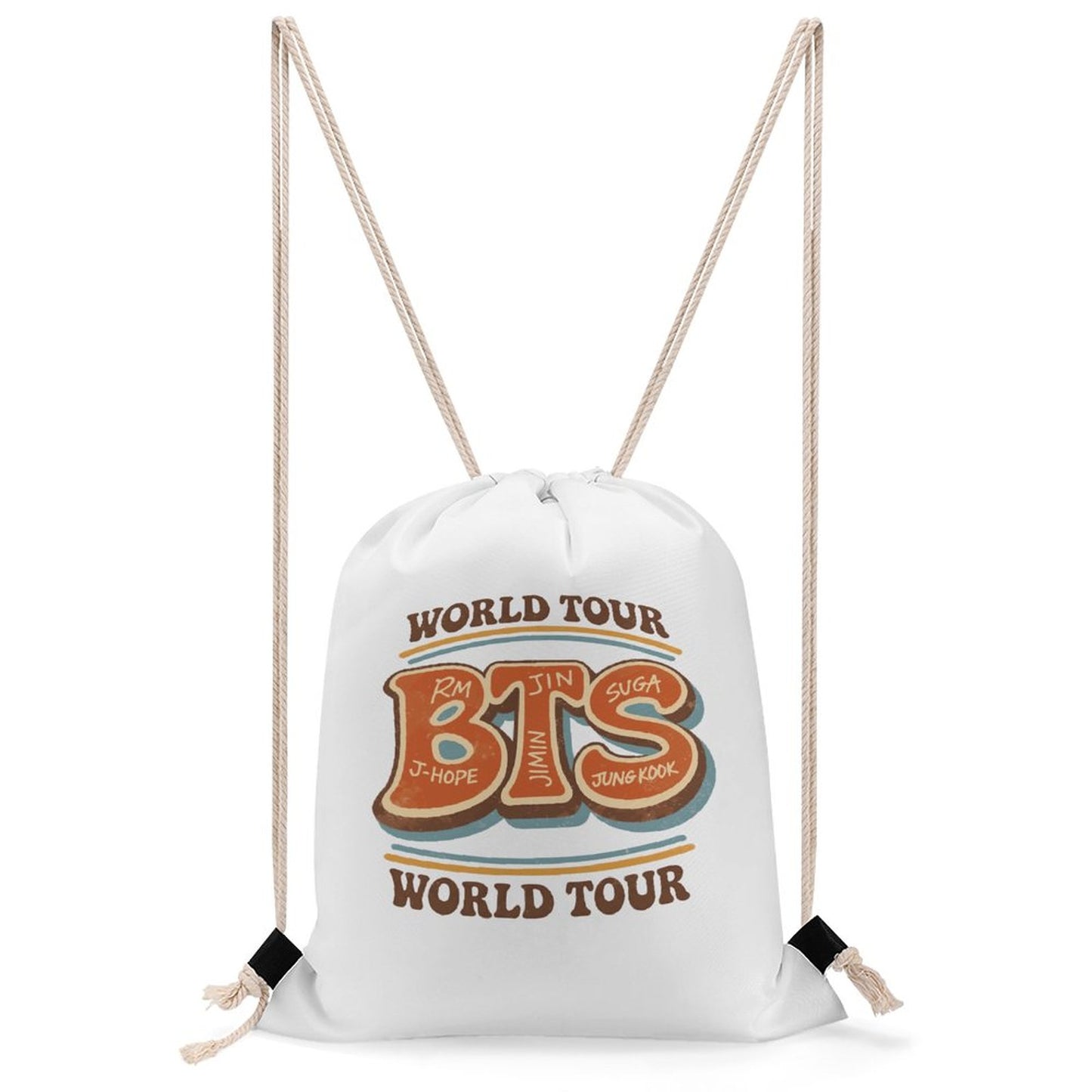 Retro BTS World Tour Drawstring Backpack - K-Pop Concert Stadium Bag
