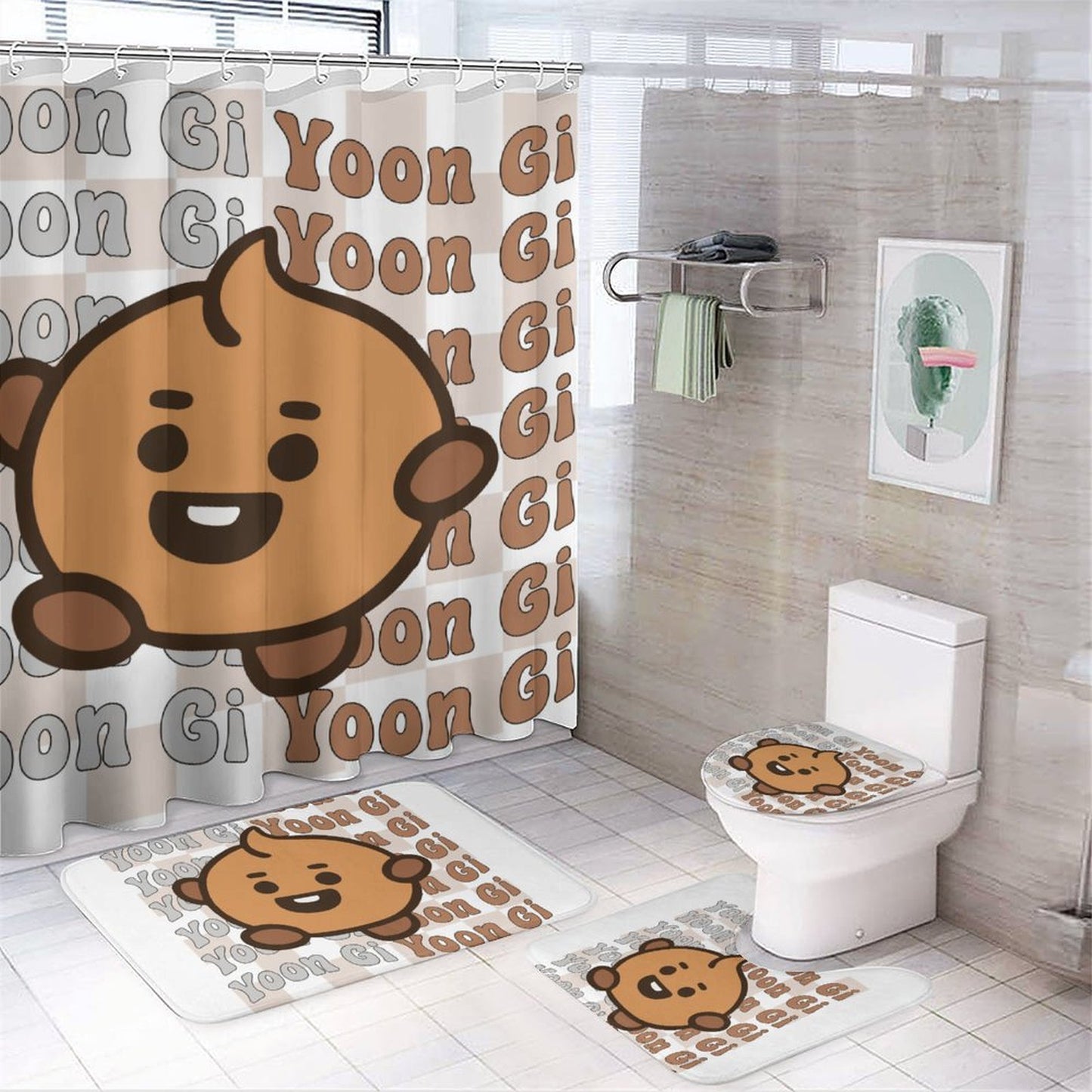 Bathroom 4-Piece Set(One-sided Printing)
