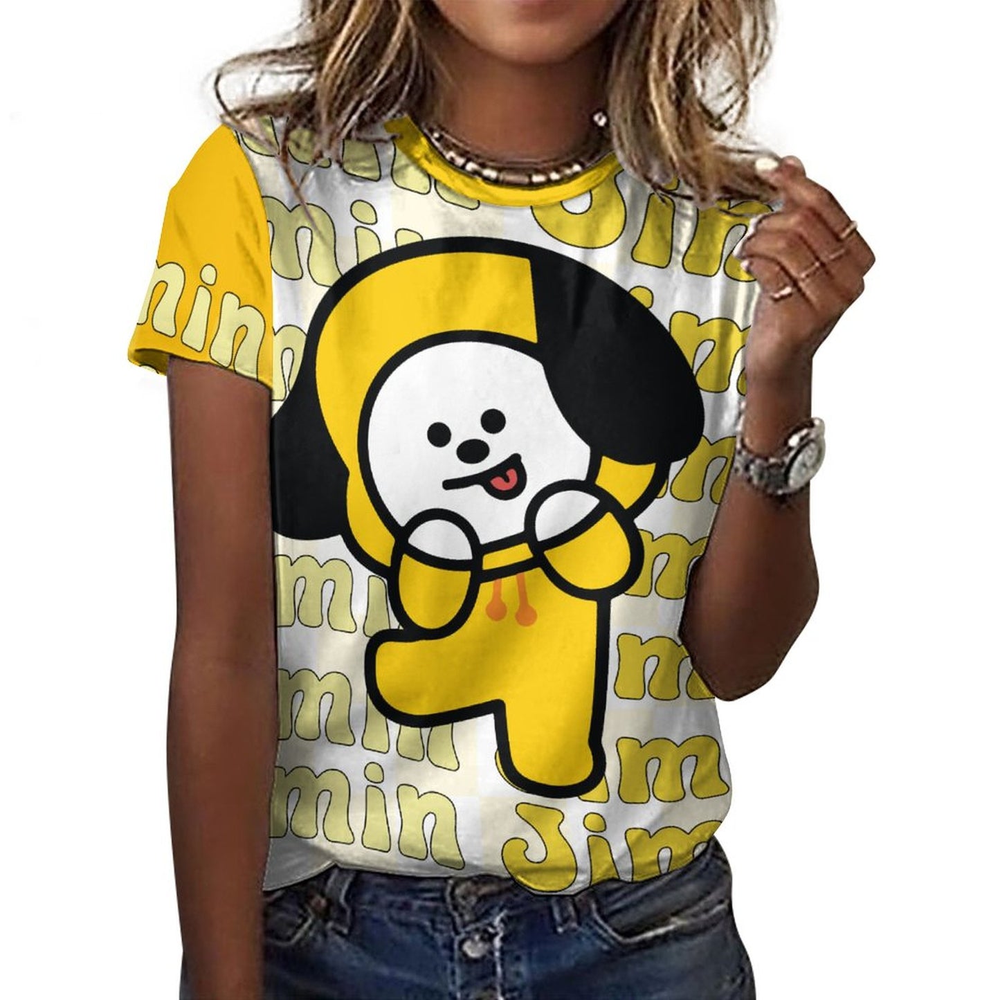 DTG 190gsm Cotton Summer Short Sleeve T-Shirts for Women(All-Over Printing)