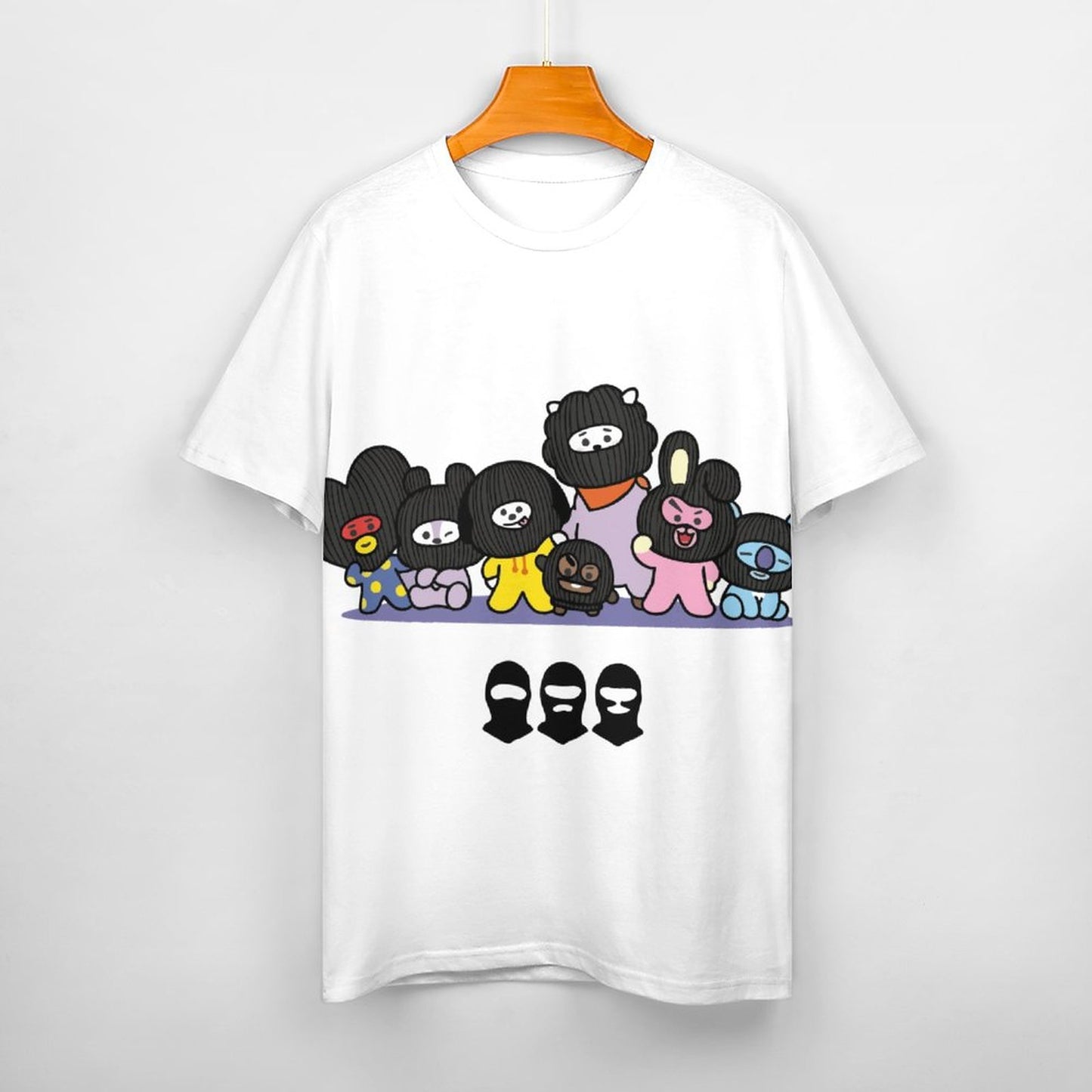 BT21 Hooligan DTG 190gsm Cotton Summer Short Sleeve T-Shirts for Women(All-Over Printing)