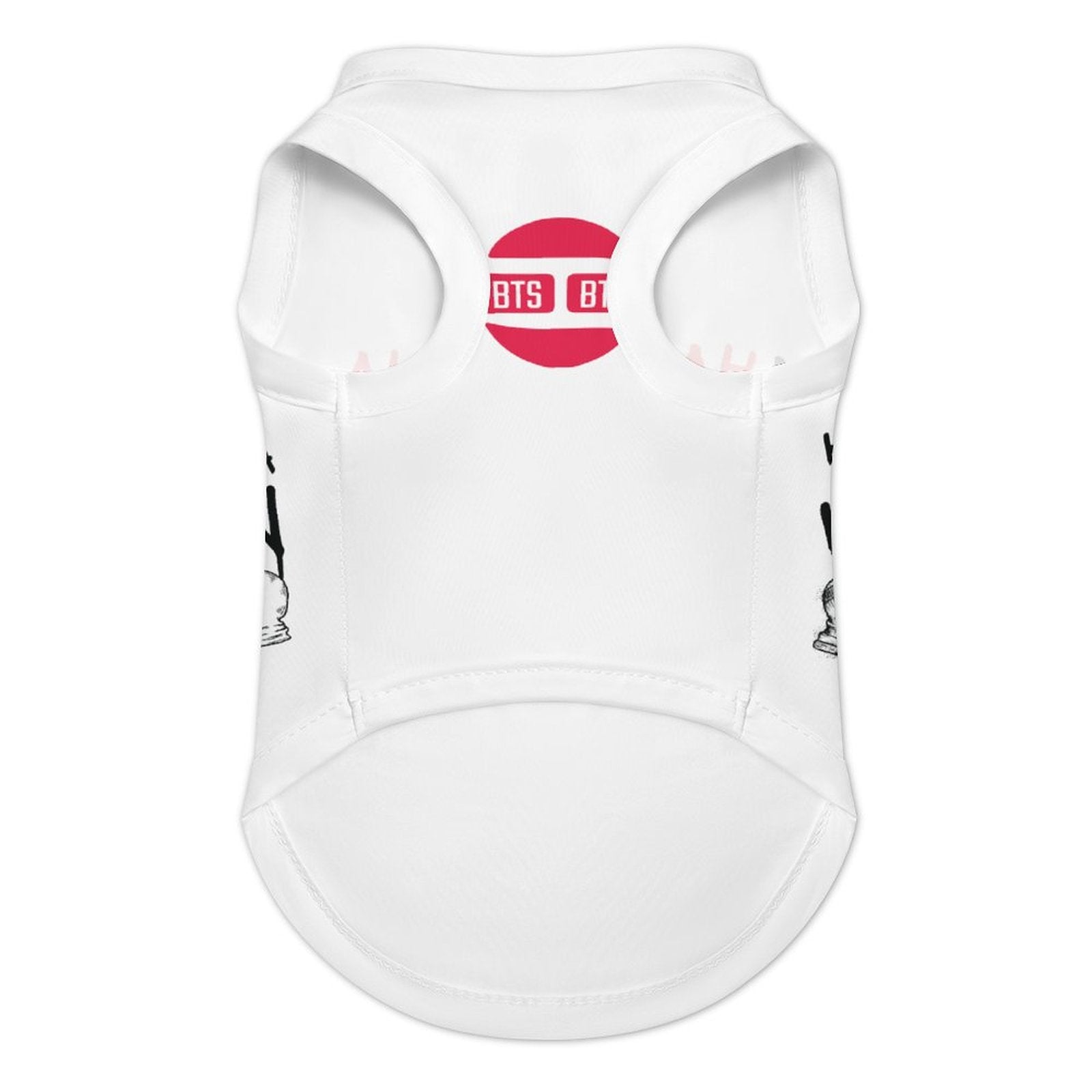 Close up of breathable ice silk fabric on a BTS ARMY inspired pet cooling vest.