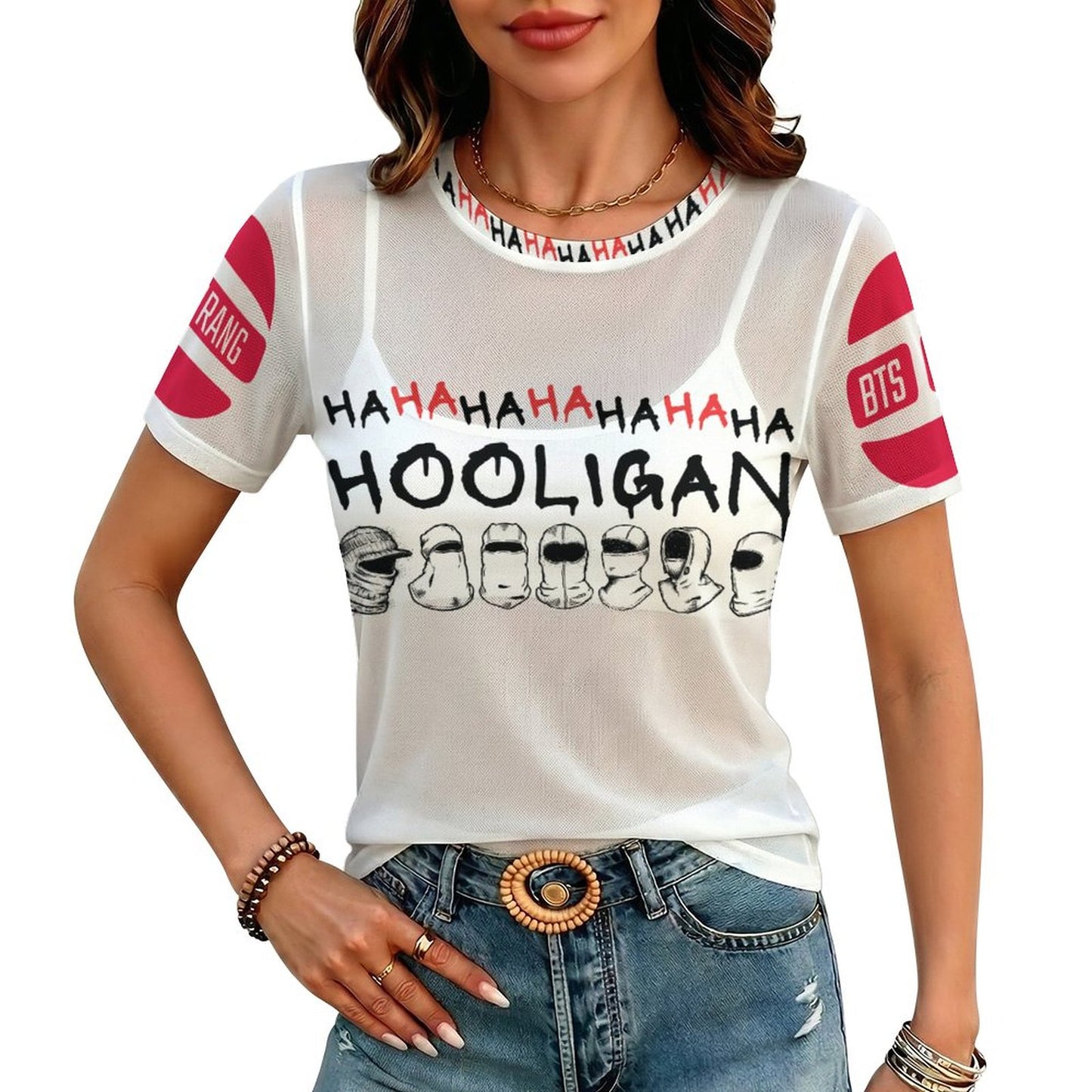 BTS Hooligan 100gsm Short Sleeve Mesh T-Shirt(All-Over Printing)