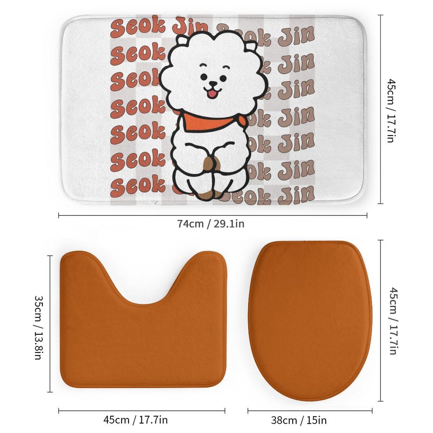 Bathroom 4-Piece Set(One-sided Printing)